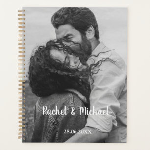 Personalisierbar Foto Schwarz Weiß Hochzeit Planner