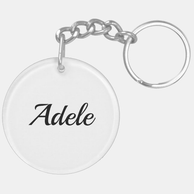 personalisierbar Vorname Adele schwarz weiß Key Ring (Back Right)