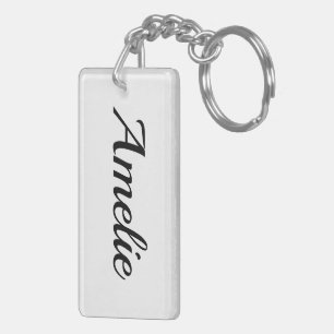 personalisierbar Vorname Amelie schwarz weiß Key Ring