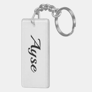 personalisierbar Vorname Ayse schwarz weiß Key Ring