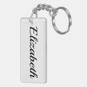 personalisierbar Vorname Elizabeth schwarz weiß Key Ring