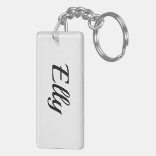 personalisierbar Vorname Elly schwarz weiß Key Ring