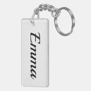 personalisierbar Vorname Emma schwarz weiß Key Ring