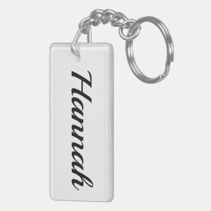 personalisierbar Vorname Hannah schwarz weiß Key Ring