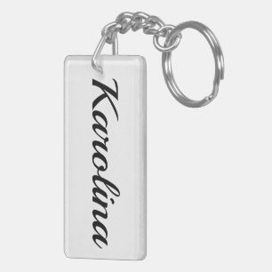 personalisierbar Vorname Karolina schwarz weiß Key Ring