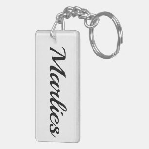 personalisierbar Vorname Marlies schwarz weiß Key Ring
