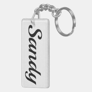 personalisierbar Vorname Sandy schwarz weiß Key Ring