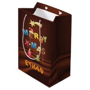 personalisierbare weihnachtliche medium gift bag