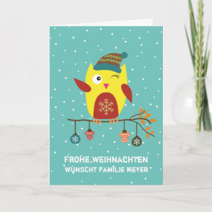 Personalisiert Süsse Weihnachts Eule Holiday Card