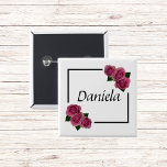 personalisierter Name PIN Anstecker Button<br><div class="desc">personalisierter Name PIN Anstecker Button mit Rosen gestaltet</div>