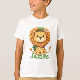 Personalisiertes Löwen Kinder T-Shirt mit Namen