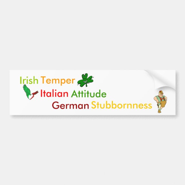 Personality Traits Associated w/ Heritage Bumper Sticker (Front)