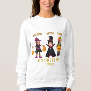 Personaliz 3 Photos Halloween Party For Kids Sweatshirt