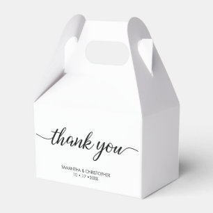 Personaliz Chic Script Thank You Wedding Favour Box