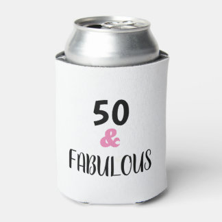 Personalizable 50 And Fabulous Text Birthday Party Can Cooler