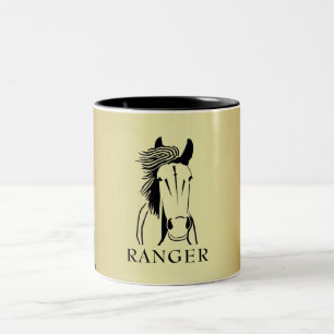 Personalizable Artistic Gold/Black Horse Mug