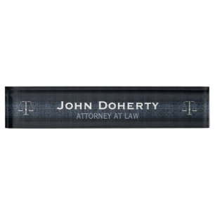 Personalizable ATTORNEY AT LAW Desk Name Plate