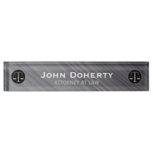 Personalizable ATTORNEY AT LAW Desk Name Plate