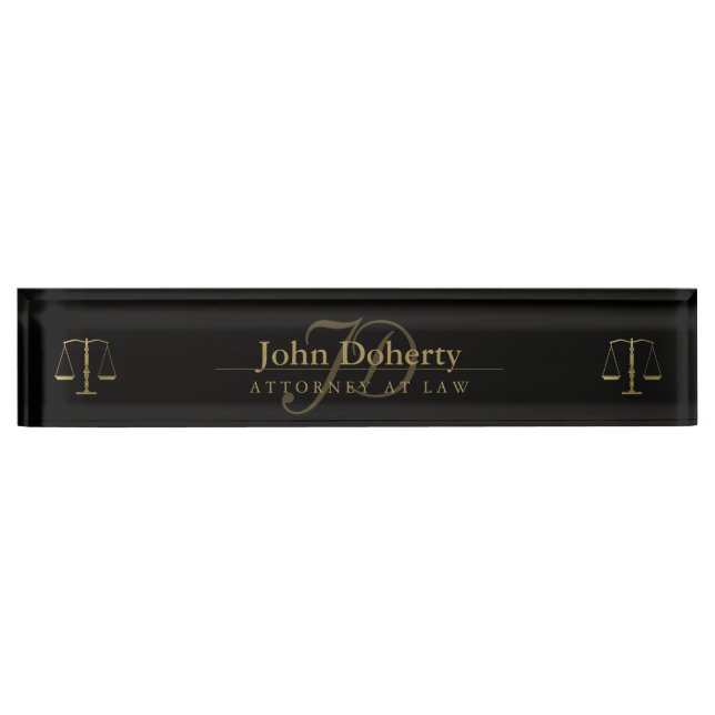 Personalizable ATTORNEY AT LAW Nameplate (Front)