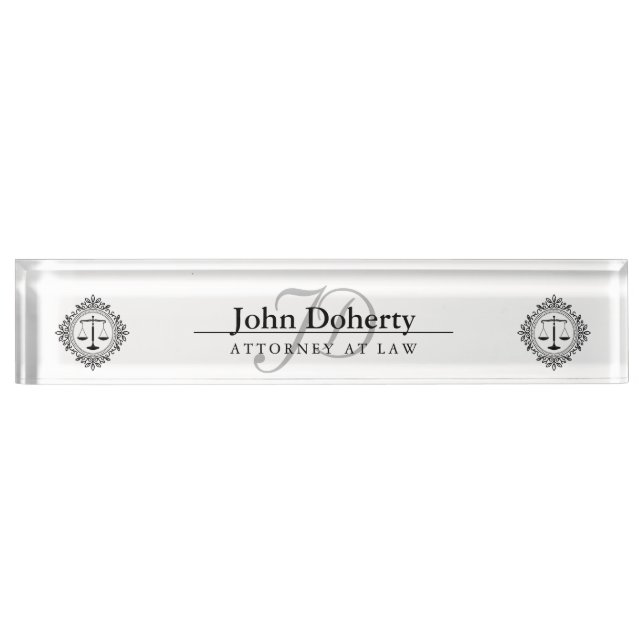 Personalizable ATTORNEY AT LAW Nameplate (Front)