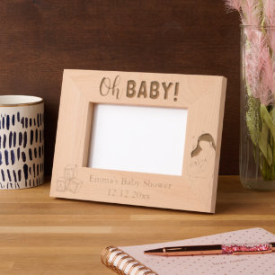 Personalizable Baby Shower Laser Etched Frames