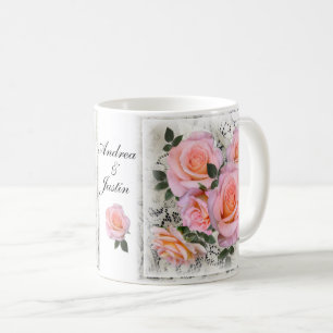 Personalizable Beautiful Pink Roses Coffee Mug