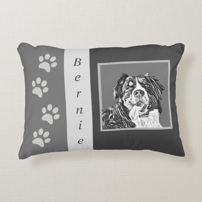 Personalizable Bernese Mountain Dog Pillow (Front)