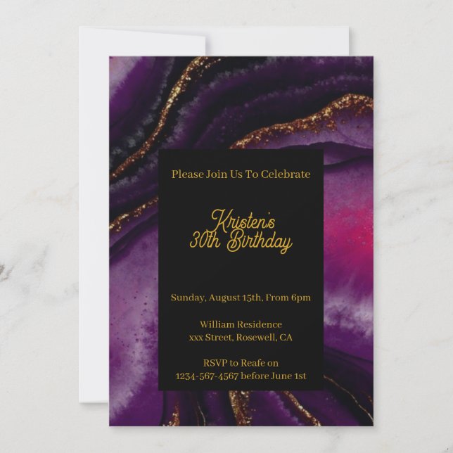 Personalizable Birthday Invitation (Front)