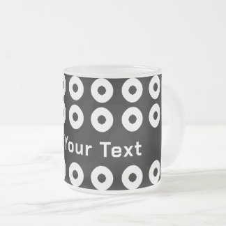Personalizable Black and White Rings Frosted Glass Frosted Glass Coffee Mug