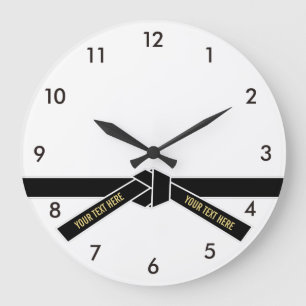 Personalizable Black Belt (Kuro-obi) Large Clock