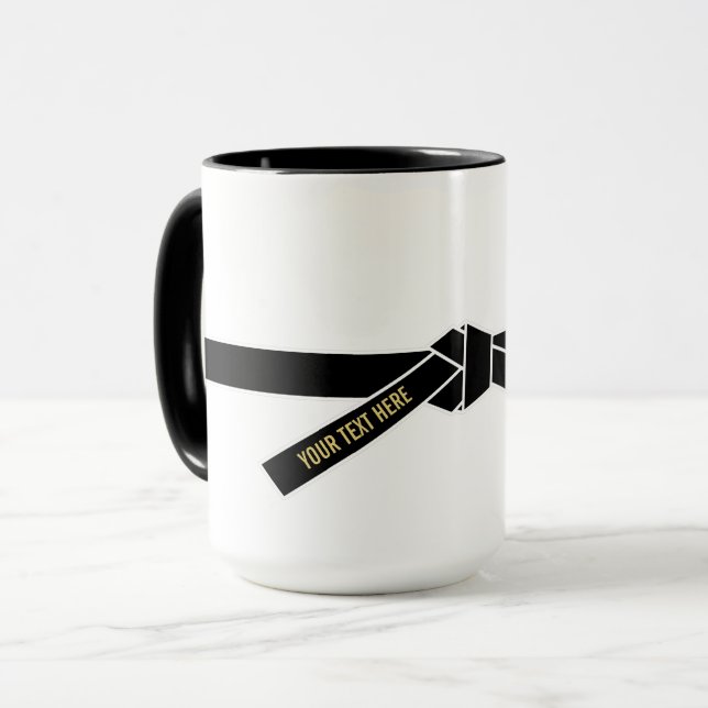 Personalizable Black Belt (Kuro-obi) Mug (Front Left)