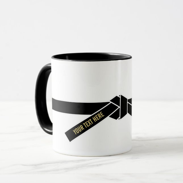 Personalizable Black Belt (Kuro-obi) Mug (Front Left)