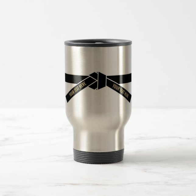 Personalizable Black Belt (Kuro-obi) Travel Mug (Center)
