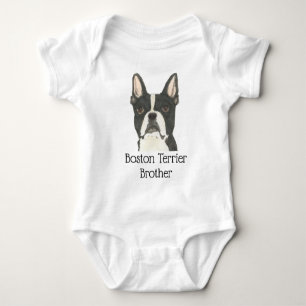 Personalizable Boston Terrier Dog Baby Bodysuit