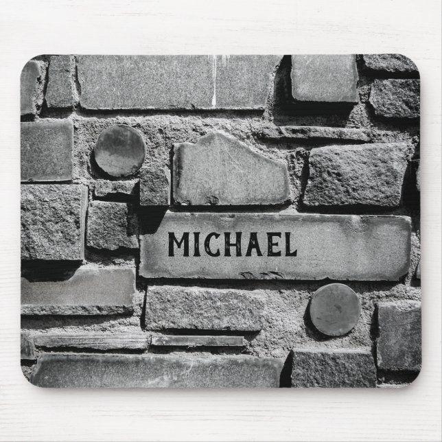 Personalizable Brick Wall Cool Arrangement Mouse Mat (Front)