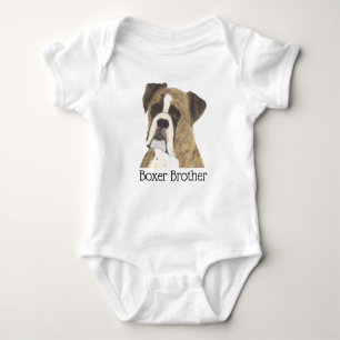 Personalizable Brindle Boxer Dog Baby Bodysuit