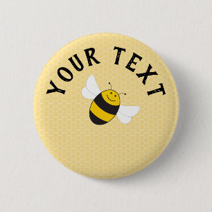 Personalizable button for bumblebee baby shower
