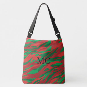 Personalizable Camo Camouflage Red Green Zebra Crossbody Bag