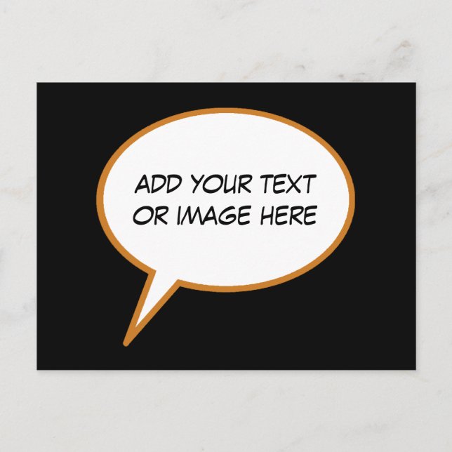 personalizable cartoon speech balloon postcard (Front)