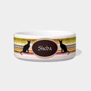 Personalizable Cat food Bowl in white HAMbWG