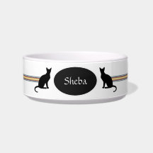 Personalizable Cat food Bowl in white HAMbWG