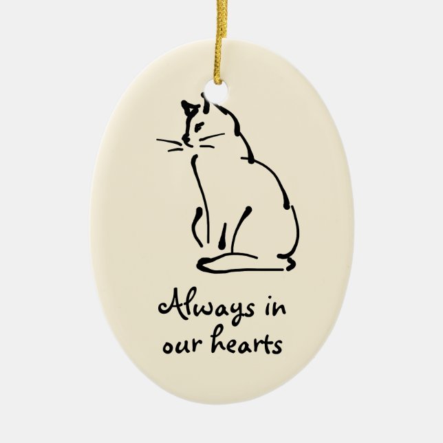 Personalizable Cat Memorial Ornament (Front)