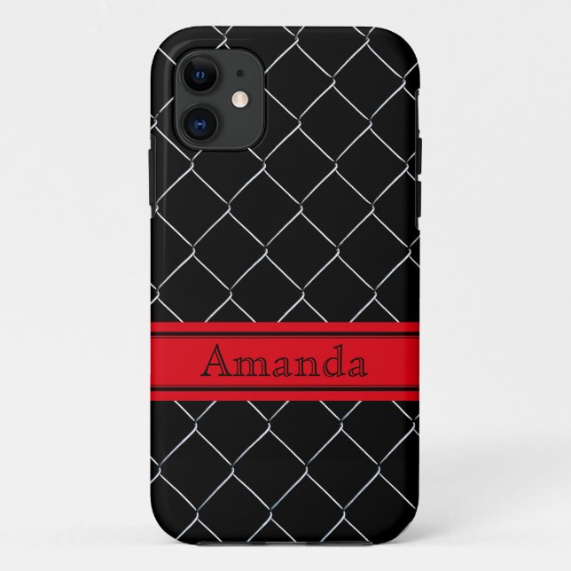 Personalizable Chain Link Fence Pattern Case-Mate iPhone Case (Back)