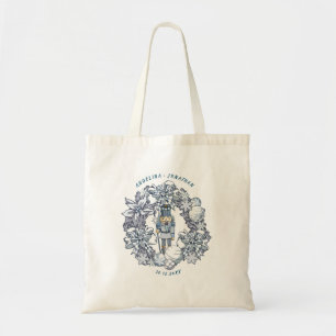 Personalizable Christmas Nutcracker Wreath Wedding Tote Bag
