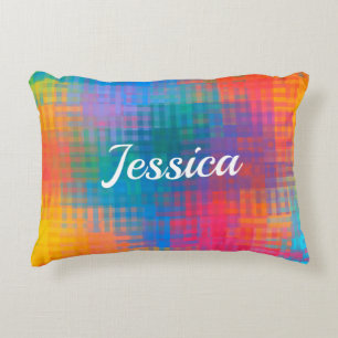Personalizable Colourful Multicolored Pattern Decorative Cushion