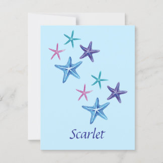 Personalizable Colourful Starfish writing Postcard