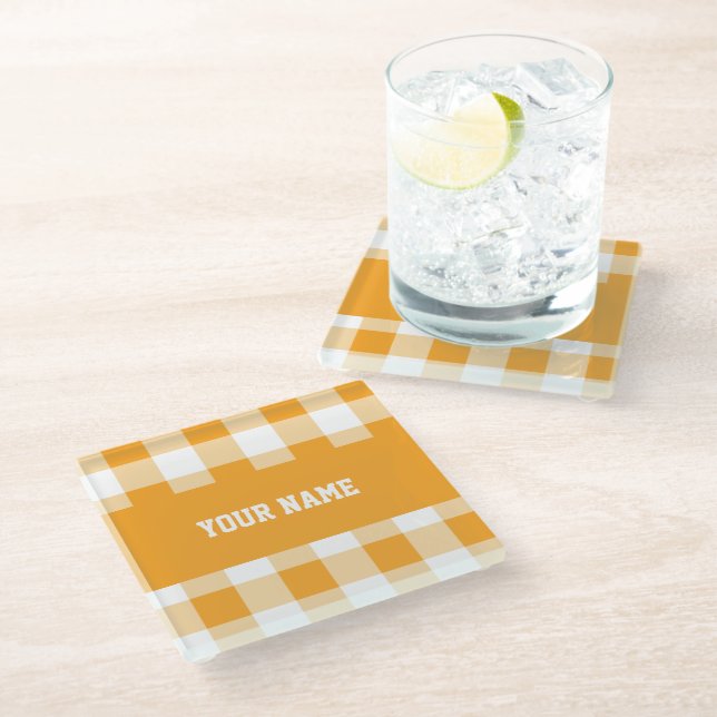 Personalizable cool home décor glass coaster (Angled)