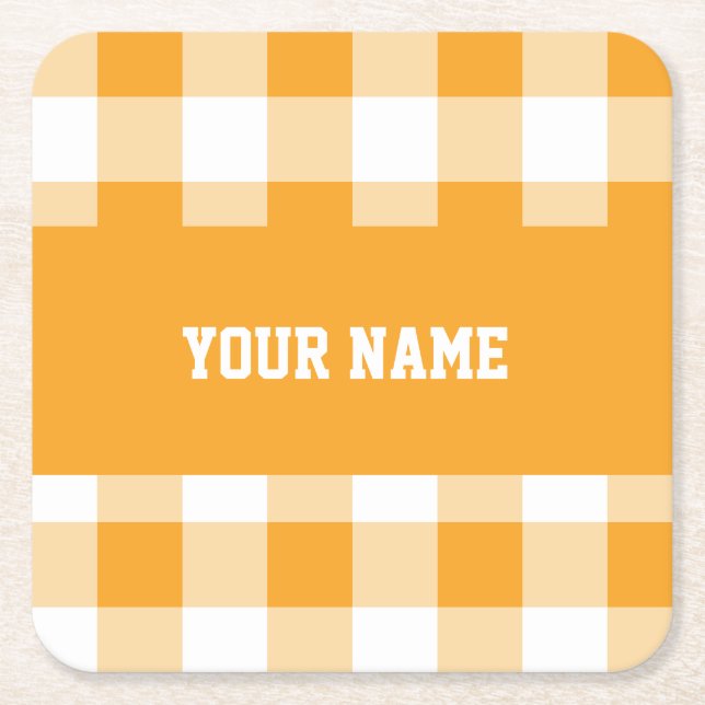 Personalizable cool home décor square paper coaster (Front)