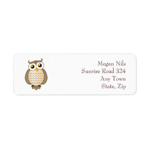 Personalizable Cute Owl   Return Address Label