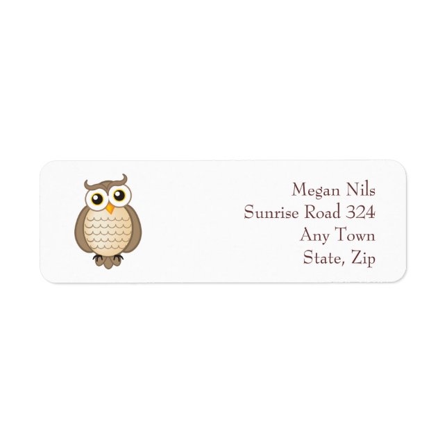 Personalizable Cute Owl | Return Address Label (Front)